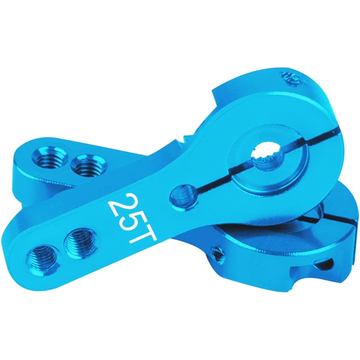 5pcs 25T Aluminum Servo Horn M3 Thread Metal Steering Rocker Arm for 1/8 1/10 RC Car Truck Boat Plane Robot Parts (Blue)