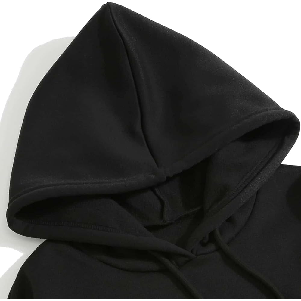 GORGLITTER Women's Parka, Fleece-lined Sweatshirt, Hooded, Pullover, Warm, Body Covering, Loose, Hoodie, Long Sleeve, Alphabet, Slimming, Casual, Daily Sports, Spring, Autumn, Winter