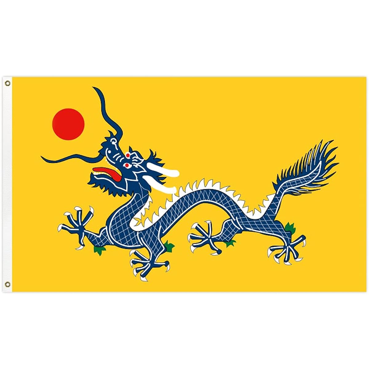 Annlefei Old Chinese Empire Under Qing Dynasty 1889-1912 National Flag Banner for Indoor and Outdoor Decoration 100% Polyester 3X5 Feet