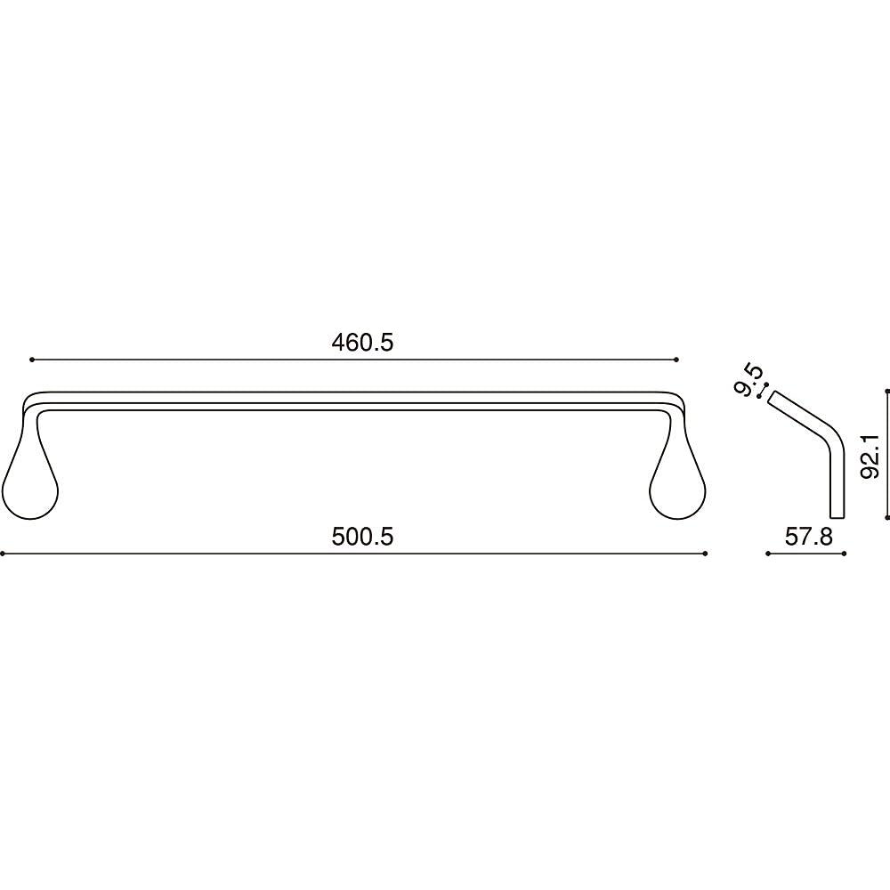 WEST Co., Ltd. Towel bar Agaho brass 31M Mirror gold 31M-N0002-GB