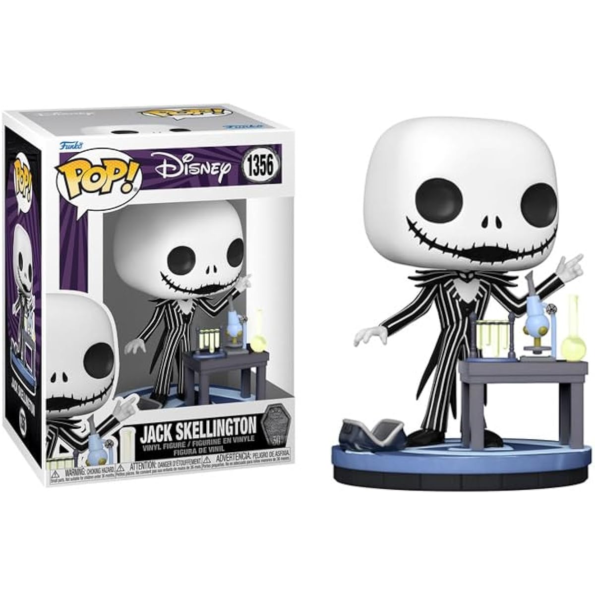 POP Disney The Nightmare Before Christmas 30th Anniversary Jack Skellington Lab Funko Vinyl Figure (Includes Compatible Box Protector Case) Multicolor 3.75"