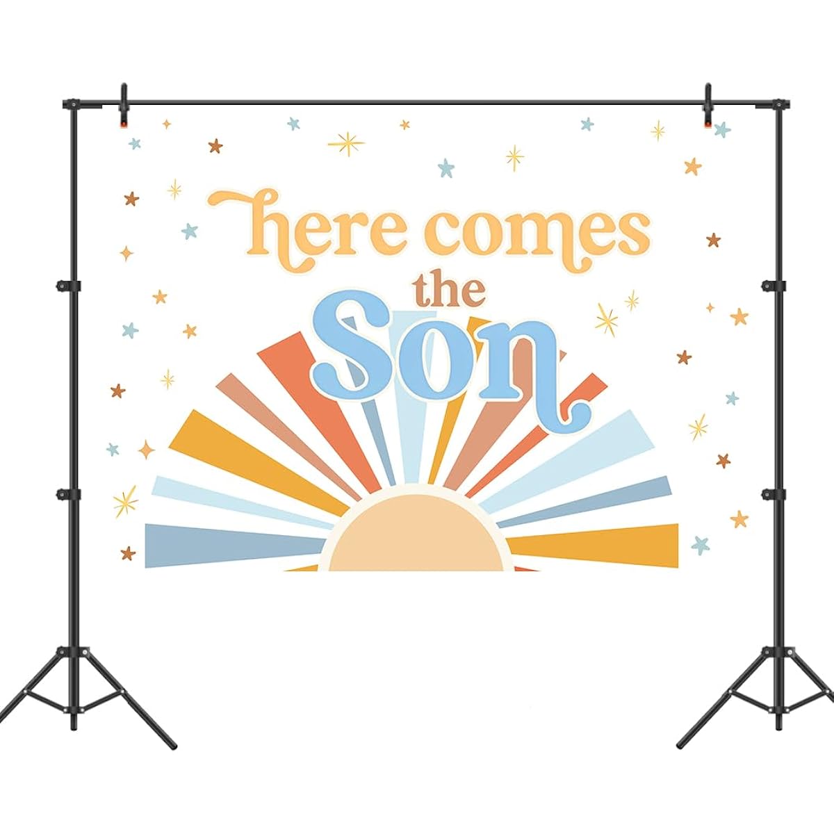 Sunshine Baby Shower Backdrop for Boy Boho Here Comes The Son Baby Shower Party Decorations for Boy Sonshine Shower Decor Banner Photo Booth Supplies 7x5ft
