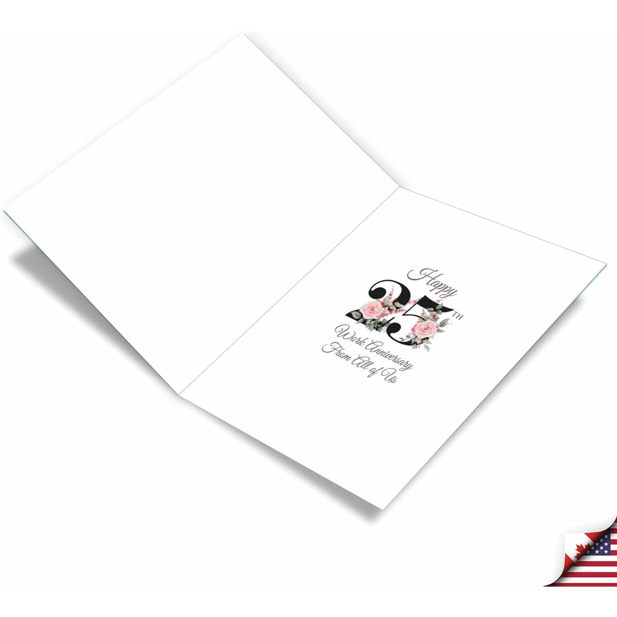 NobleWorks Extra Large 25th Anniversary Greeting Cards from USA 8.5 x 11 Inch with Envelopes (1 Pack) Large Jumbo Floral Works 25 J10490MAG-WA-US