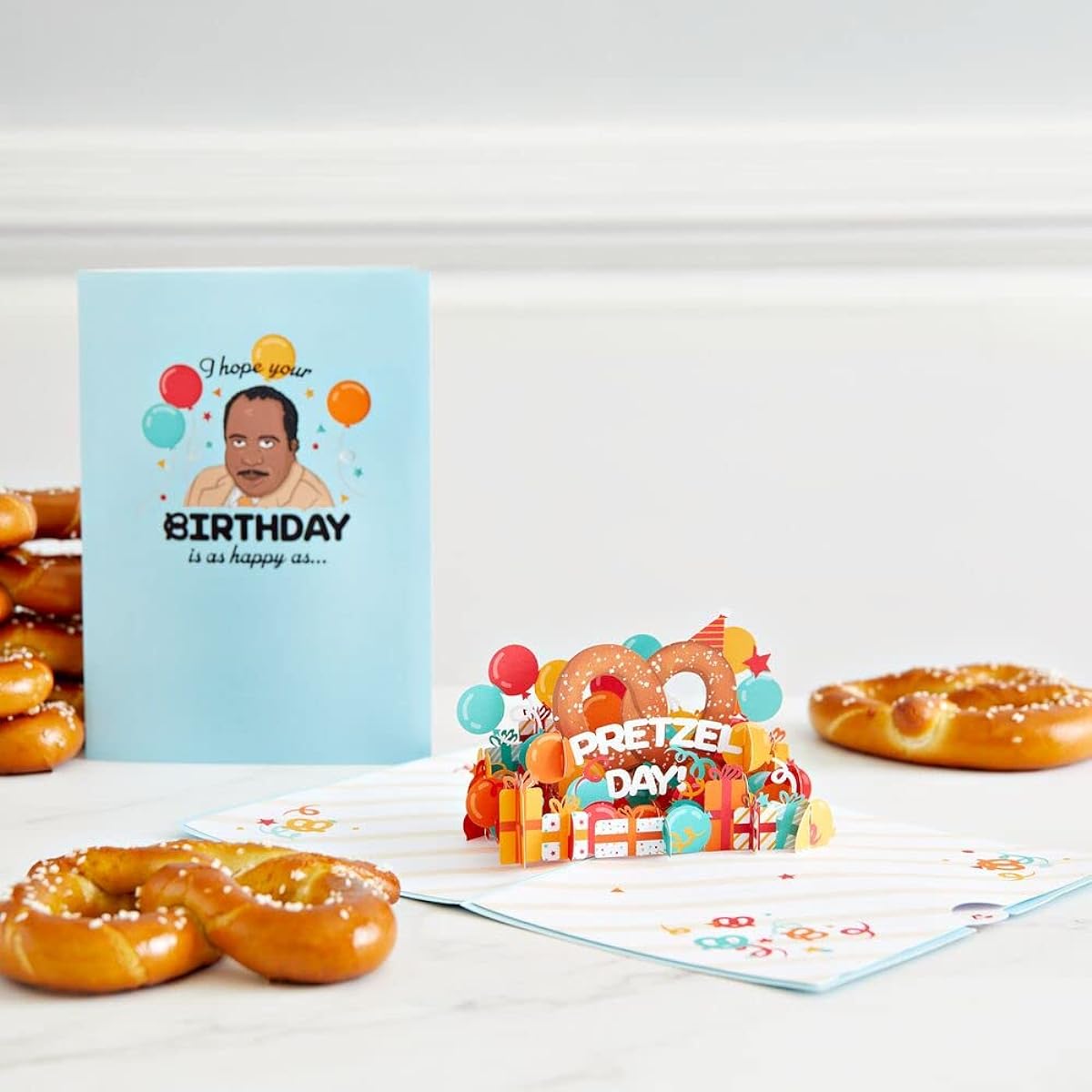 Lovepop The Office Pretzel Day Birthday Pop Up Card 5" x 7" - 3D Greeting Card Birthday Pop Up Card 3D Celebration Card Funny Birthday Party Card