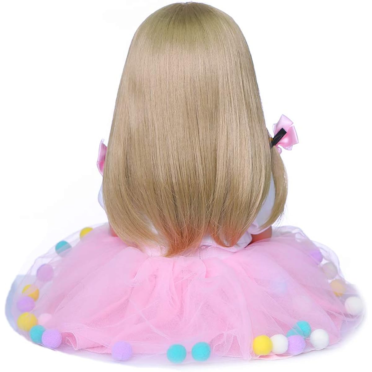 SHUIYUE Vinyl Silicone Reborn Doll, Decal Reborn Doll 22 Inch Silicone Full Body Lifelike Realistic Baby Soft Real Touch Weighted Toddler Doll Blonde Hair