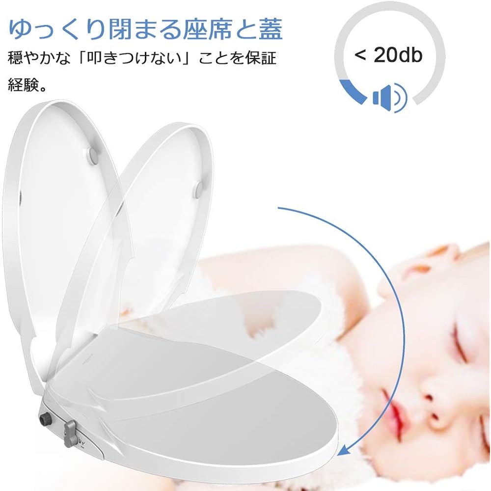No Power Required Shower Toilet, Flush Toilet Seat, Water Pressure Type, Non-Power Type, Easy Installation (White)