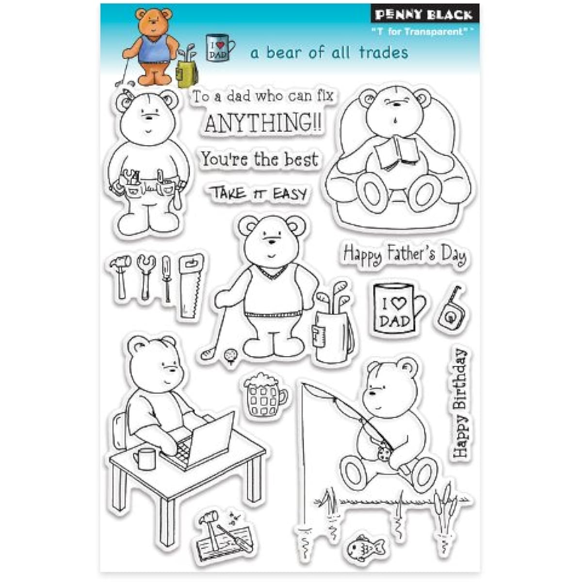 Penny Black 30-108 A Bear of All Trades Clear Stamp