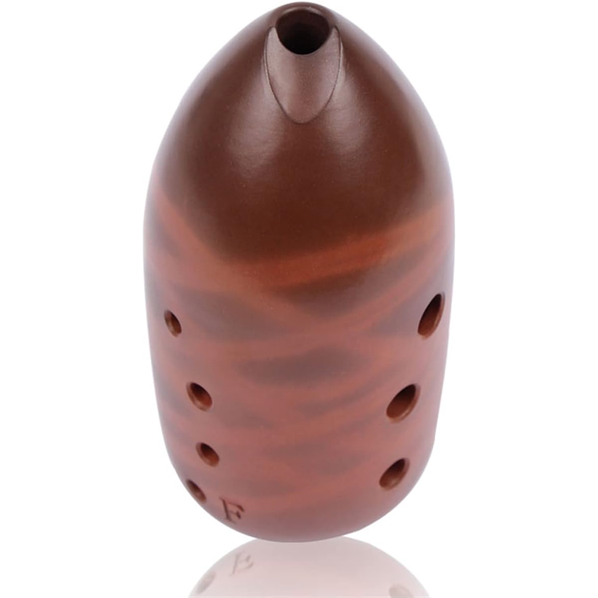 Double Cavity 9 Holes Xun Pen Holder Xun Red Ceramic Smoked Professional Playing Ocarina Wind Instrument Ocarina Musical Instrument (Red, Transparent)