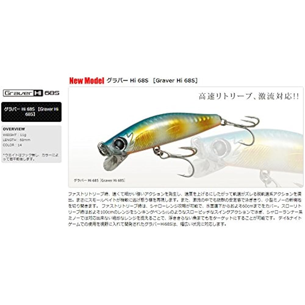 Valley Hill Minnow Jado Glover Hi 68S 68mm 11g Ami SP #13 Lure