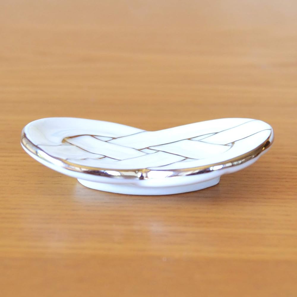 Chopstick rest set of 5 New Year fashionable cute Arita ware celebratory knot silver