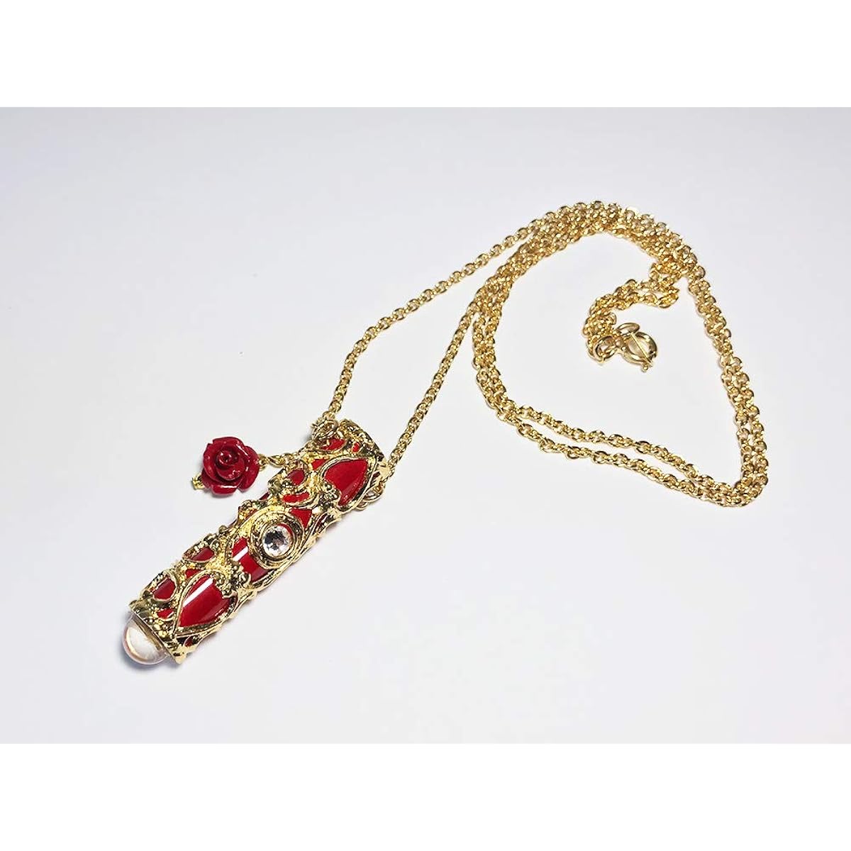 Kaleidoscope Pendant Teleidoscope Baroque Style with Rose Charm Red Made in Japan Mother's Day Father's Day Gift Christmas Birthday Celebration