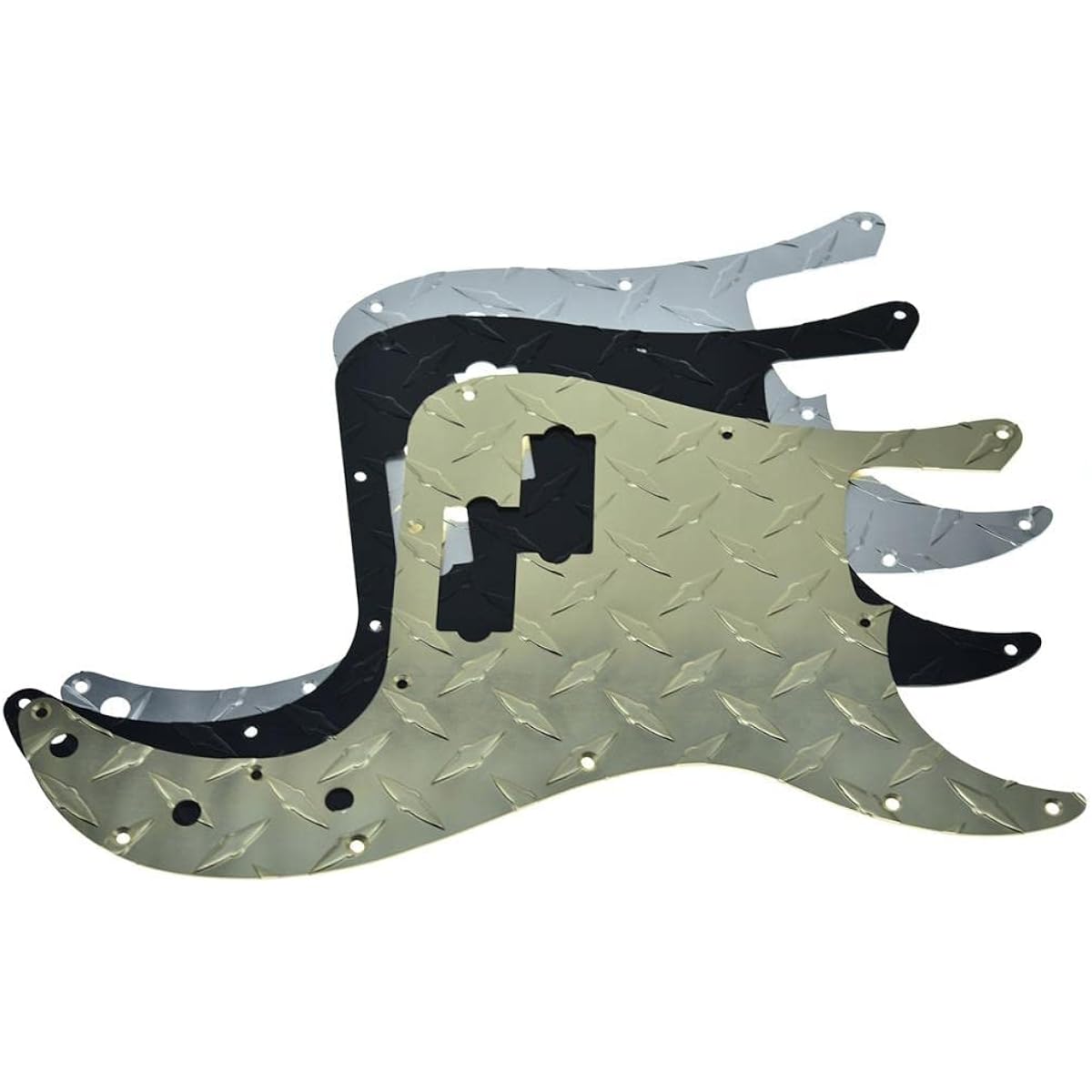 KAISH Premium 13 Hole Metal Diamond Plate Modern Style Standard Precision P Bus Pickguard Aluminum Anodized PB Pickguard American Fender P Bus Gold