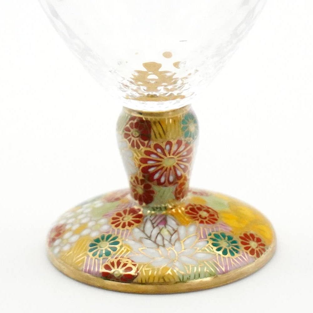 Kutani Ware Free Glass (Large/Lattice) Kinkazume Porcelain Edo Glass Made in Japan Diameter 8cm Height 14.5cm Capacity 280ml Kutani Japanese Glass