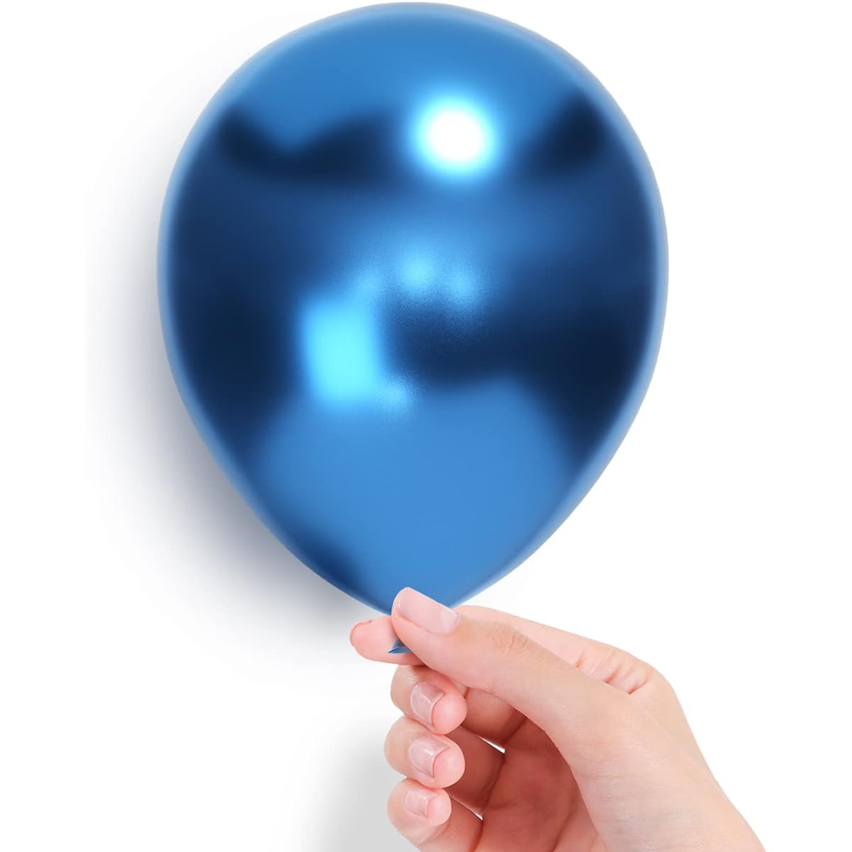 Blue Metallic Balloons 5 Inch 50pcs Chrome Balloons Blue Latex Party Balloons for Boy/Baby Shower/Christening/Birthday Party Decorations