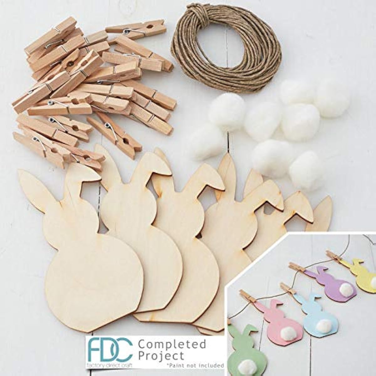 Factory Direct Craft Bunny Easter Kit Create Your Own Easter Bunny Garland FEB52GAR