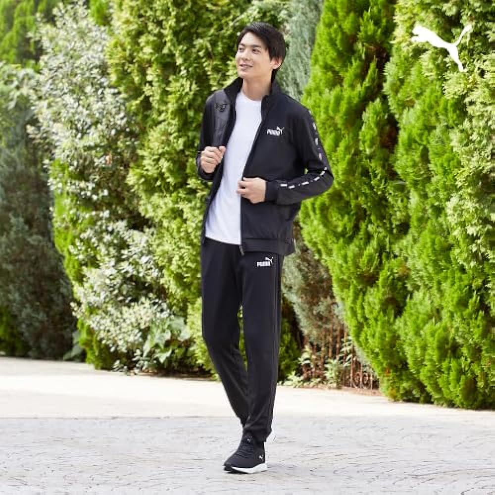 PUMA 678476 Men's Jersey Top and Bottom Set Training TAPE Poly Training Suit