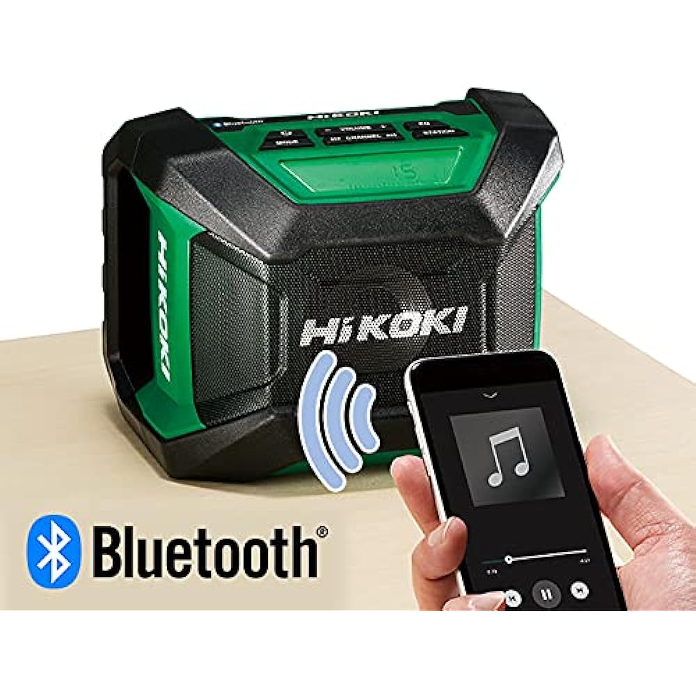 HiKOKI 14.4V 18V shared cordless radio, small and lightweight type, equipped with Bluetooth function, AC100V usable, storage battery and charger sold separately UR18DA(NN)
