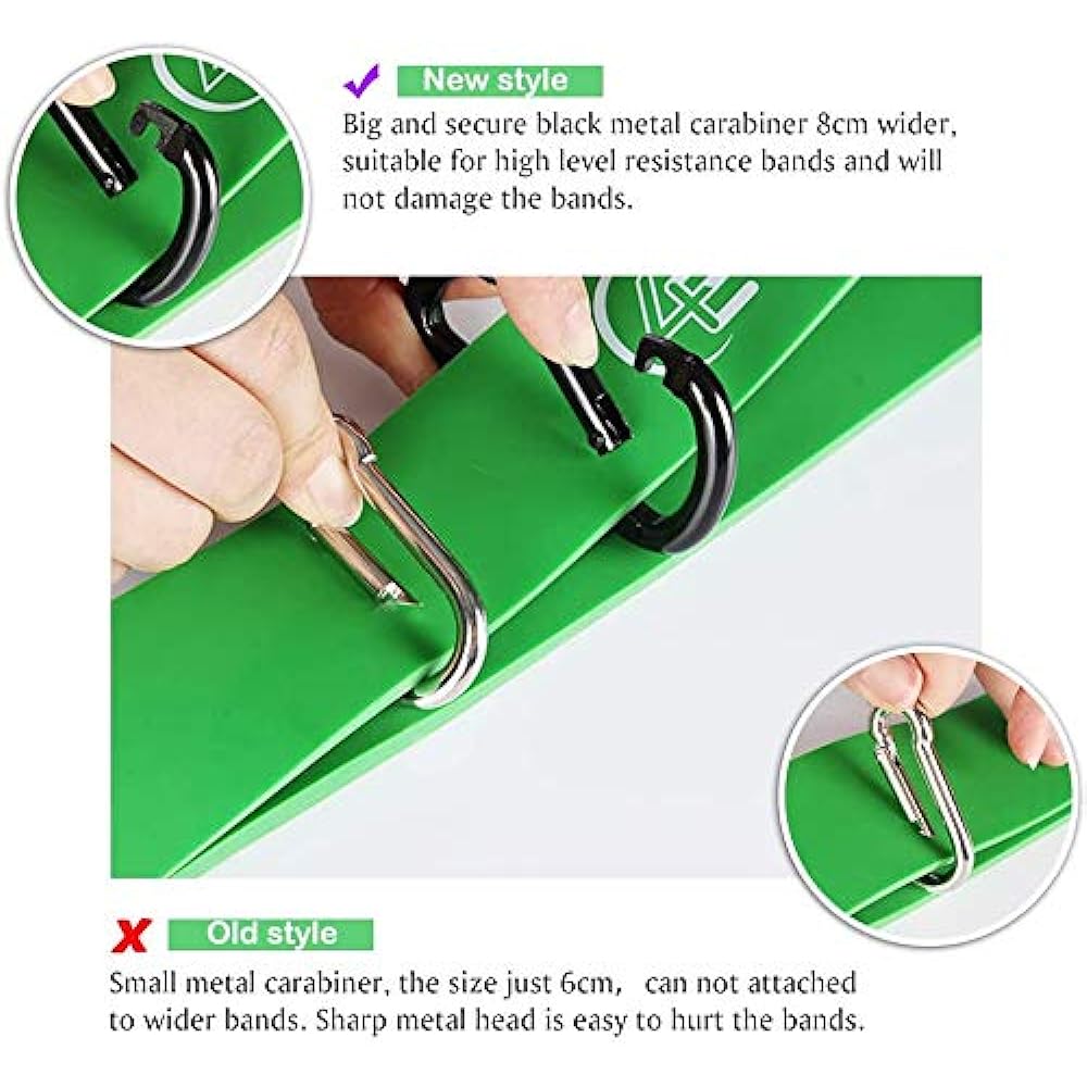 4EverShape Training Tube Tube Training Strength Training Training Machine Exercise Handle Wide Design Resistance Band Handle Door Anchor Carabiner Set of 5