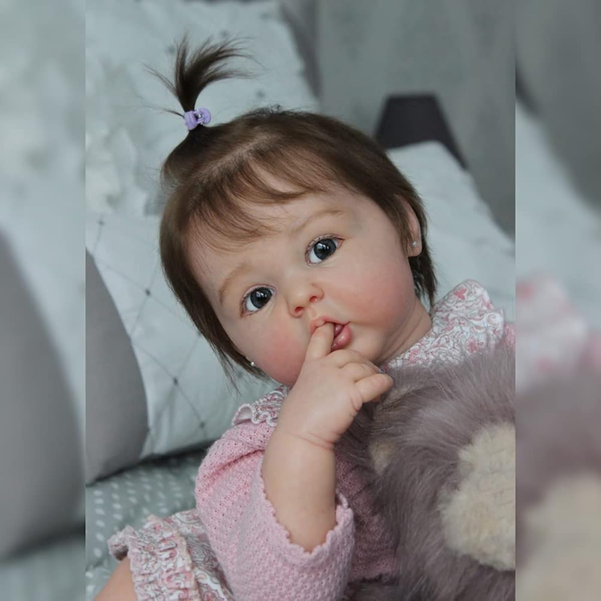 Lonian 24inch 60cm New Baby Girl Doll with Cotton Body for Kids Play Toy Christmas Gift (Blue eyes)