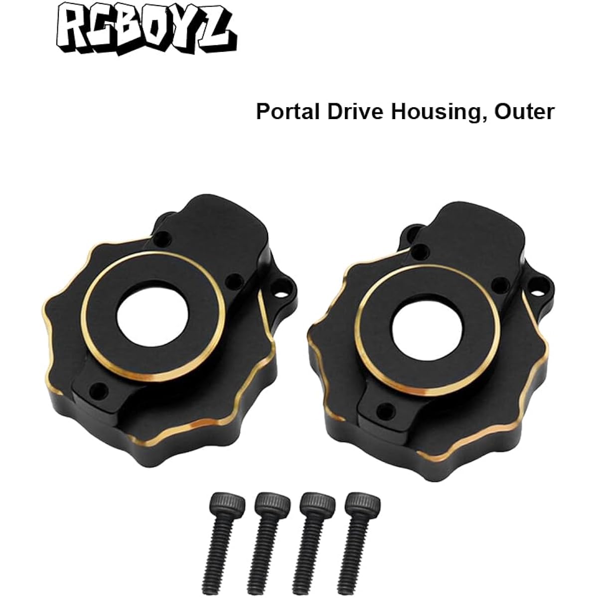 RCBOYZ Brass Outer Portal Drive Housing Steering Knuckle Front and Rear Portal Axle Counterweight 4.1oz Set for 1/10 RC Crawler TRX6 TRX4 Upgrade Parts 8251 Pack of 4