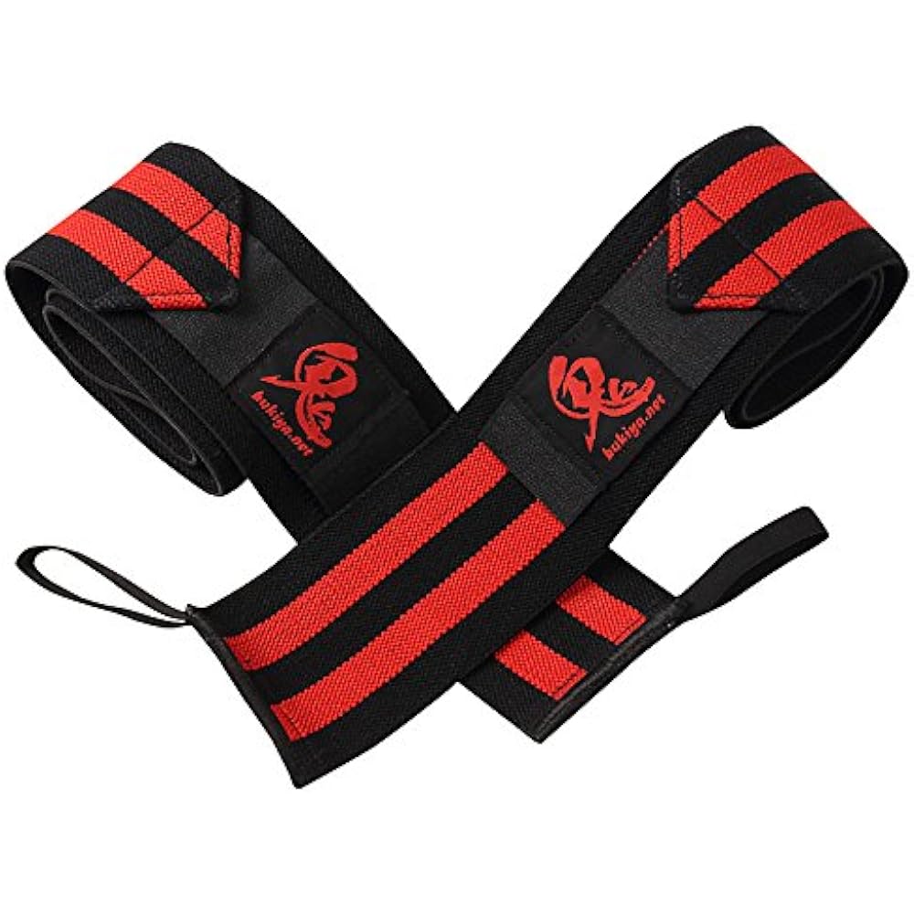 Oni Wrist Wrap IPF Approved 60cm Left and Right Set Red Red Wristband Muscle Training Fitness