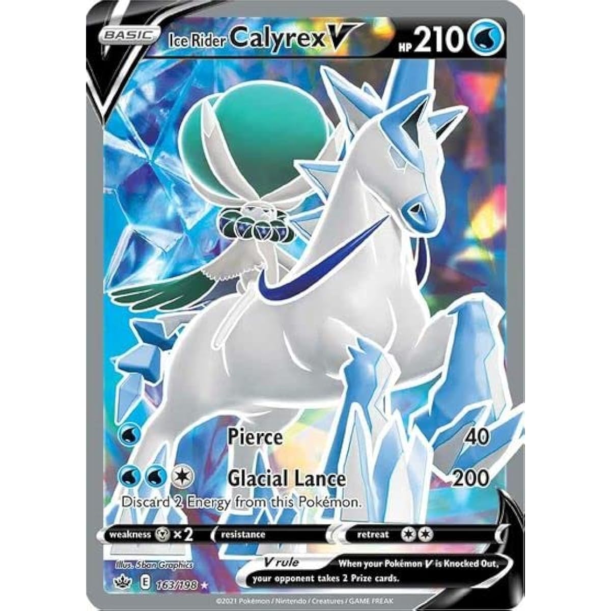 Ice Rider Calyrex V - 163/198 - Full Art Ultra Rare - Sword & Shield - Chilling Reign