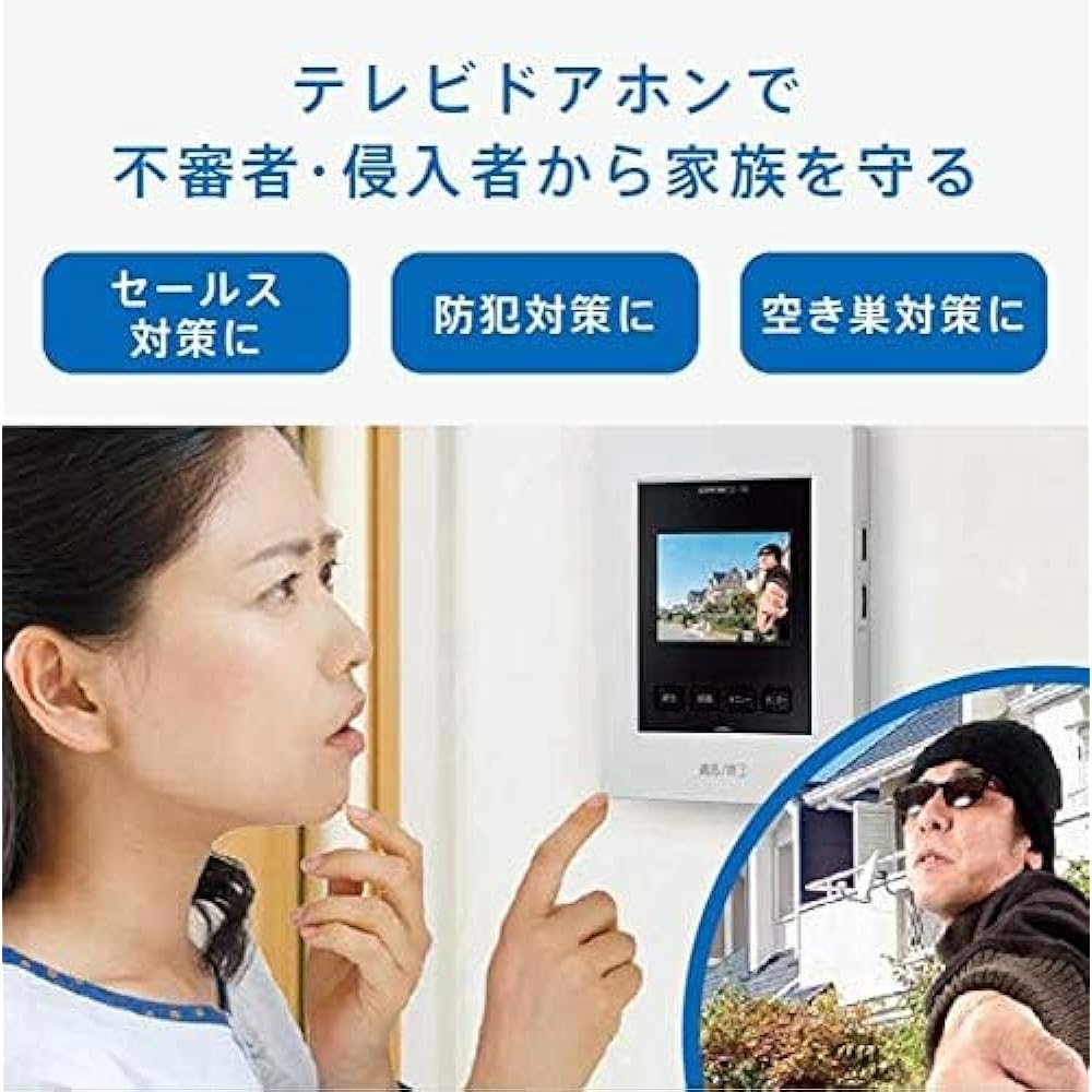 iPhone Door phone Intercom Entrance handset with camera Main unit with monitor Easy-to-understand screen display Recording function Adjustable camera lens AC power plug type ZA-TD2