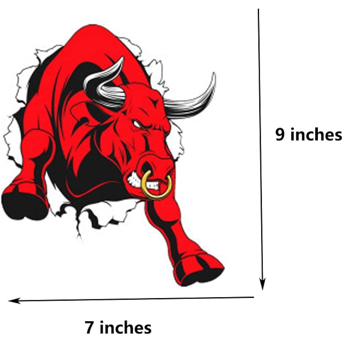 Car Sticker 6 Inch Fashion Car Sticker Fashion Unique Angry Bull Car Sticker 2 Left and Right (Style 2)