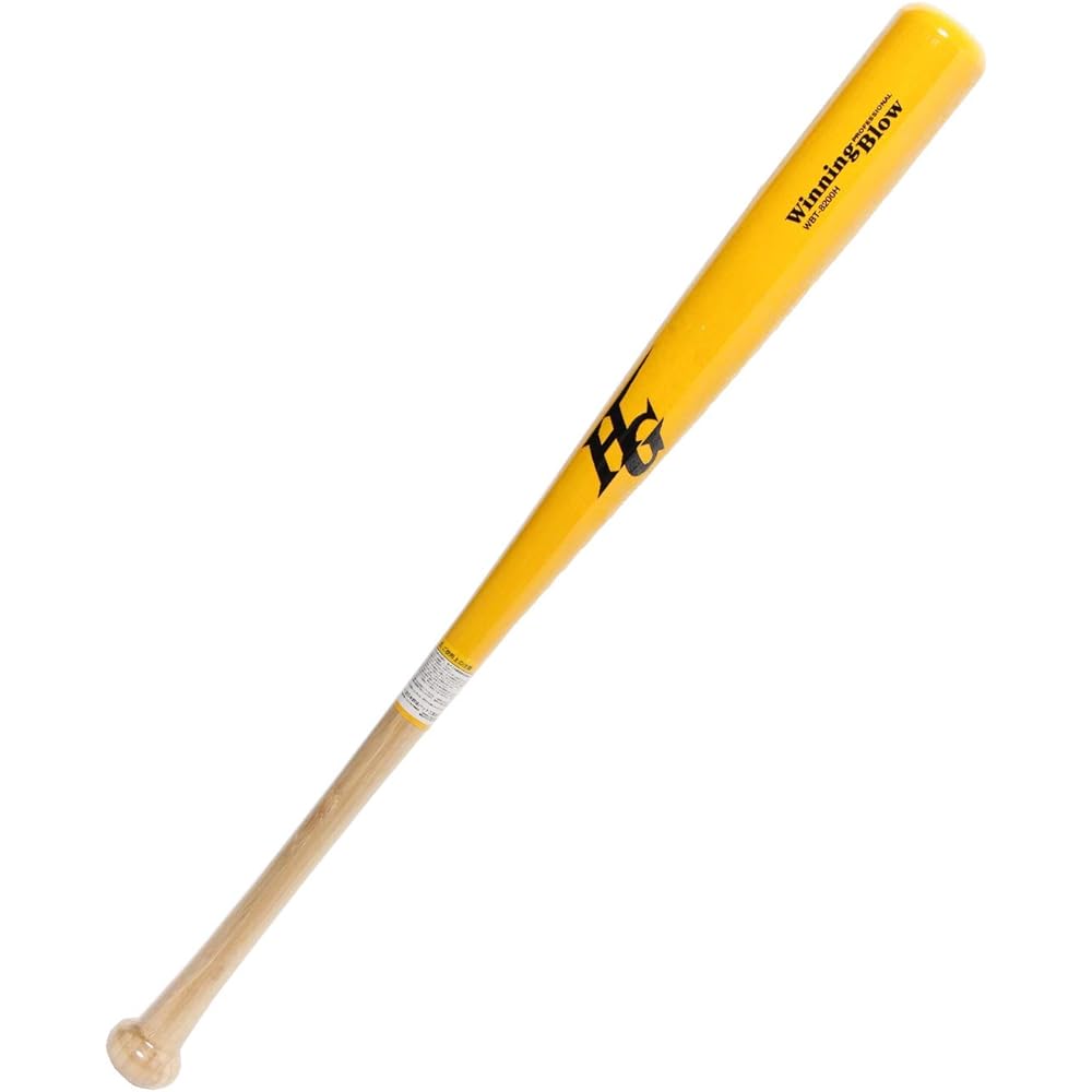 Hi-GOLD Bat Yellow 83cm Hardball Bamboo Bat WBT-8200H