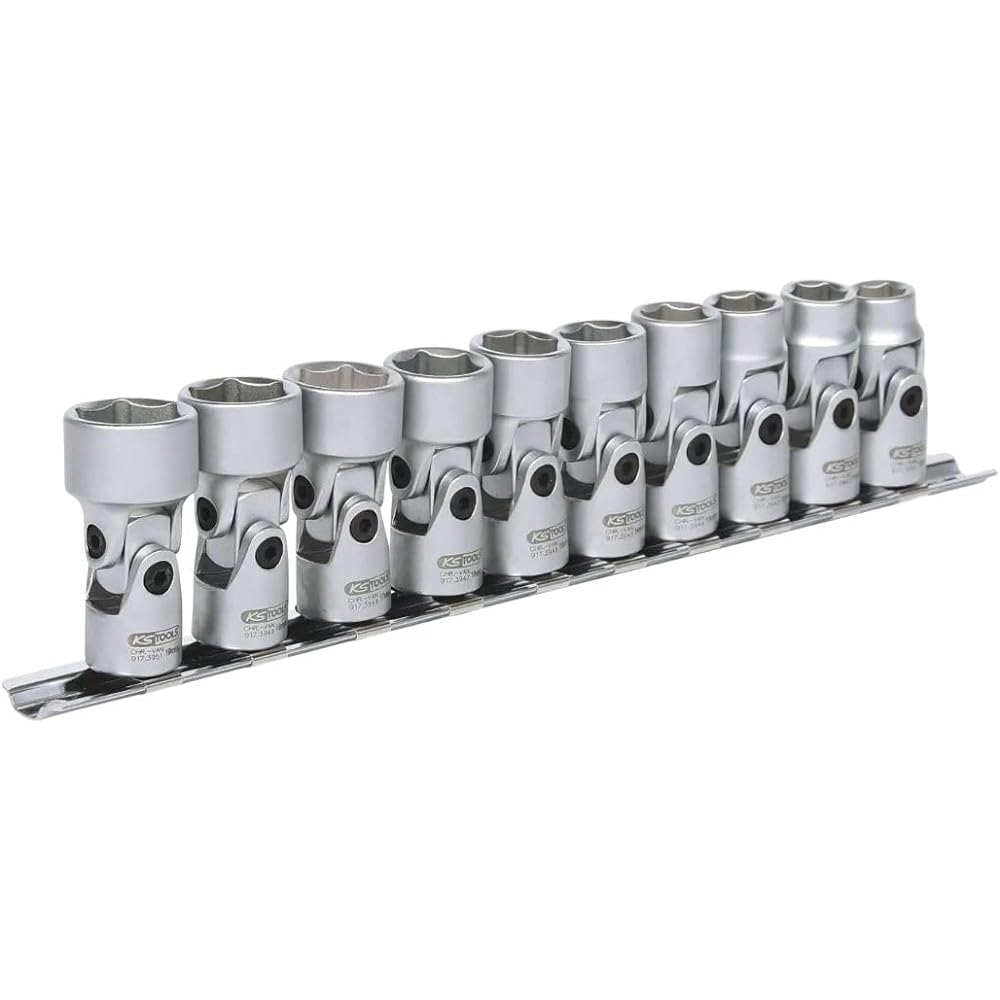 KS TOOLS 3/8" CLASSIC Hexagonal socket set with flexible joint 10 pcs10-19mm 917.3940