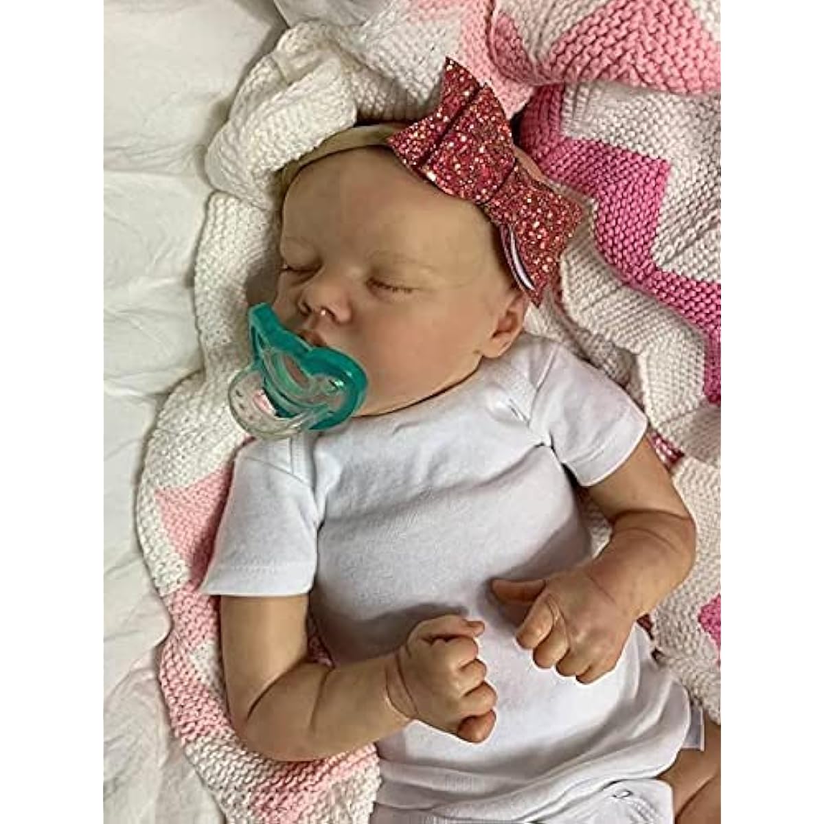 iCradle Reborn Baby Doll 18" Silicone Full Body Realistic Look Girl Newborn Toddler Waterproof Sleeping Baby Eyes Closed Kids Playmate Toy Ages 3+