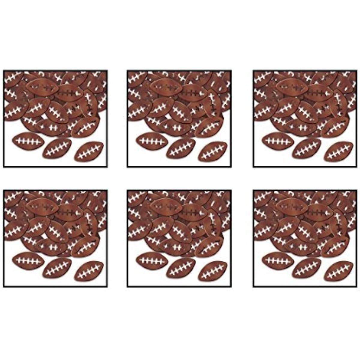 Beistle Fanci-Fetti Football Balls 6 Pack Packaged 1 oz. Total 6 oz. Confetti
