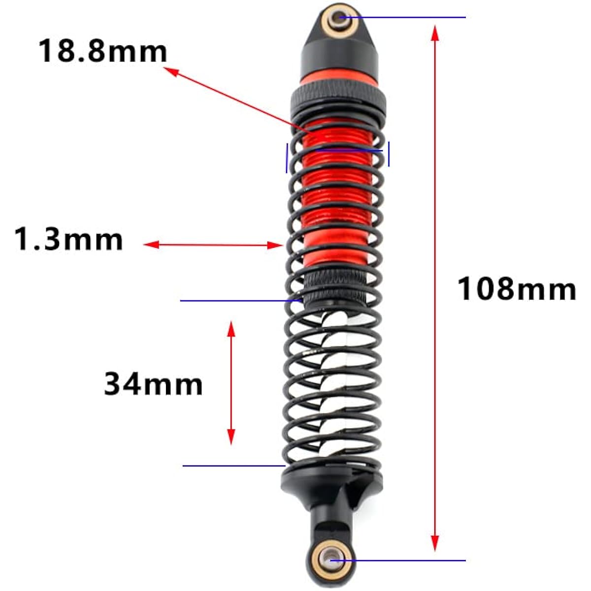 RC Shocks 120mm RC Shock Absorber 120mm 1/10 YI Kong 4082 4083 TRX4 TRX6 Red Cat GN8 Rite SCX10 Upgrade Parts 4pcs/Set (Red)