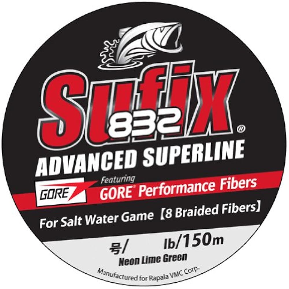Rapala PE Line Suffix 832 Advanced Super Line PE Line For Salt Water Game 150m 8 Braid Neon Lime Green S8GL150M
