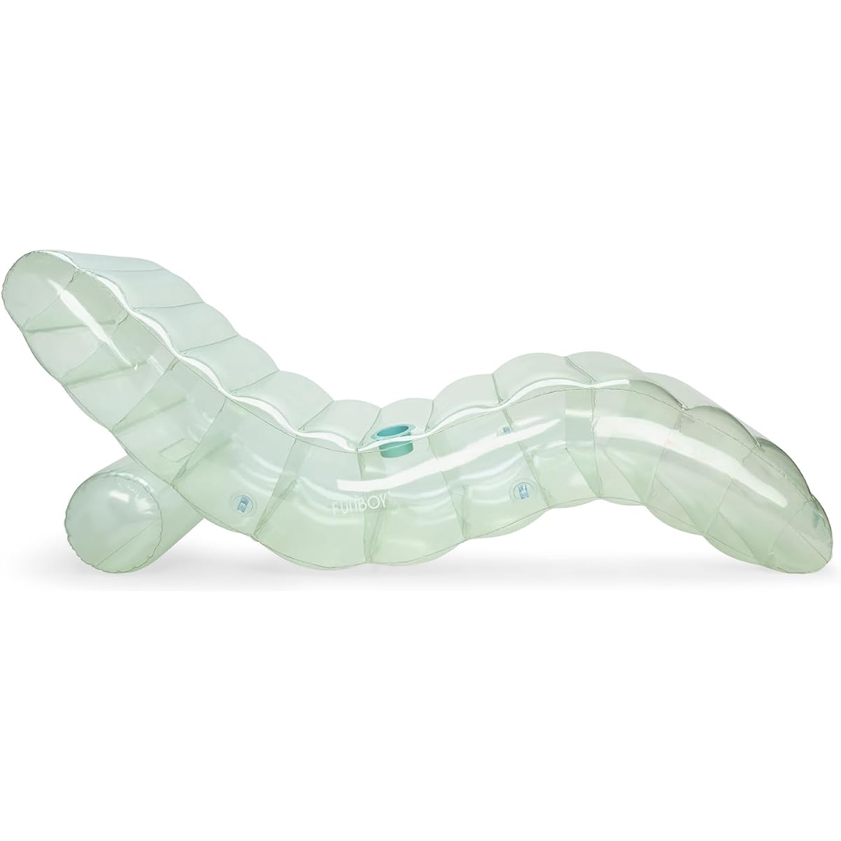 FUNBOY Giant Inflatable Luxury Seagrass Green Chaise Lounge, Adult Chair Pool Float, Transparent Seagrass Green Material, Perfect for Summer Pool Party
