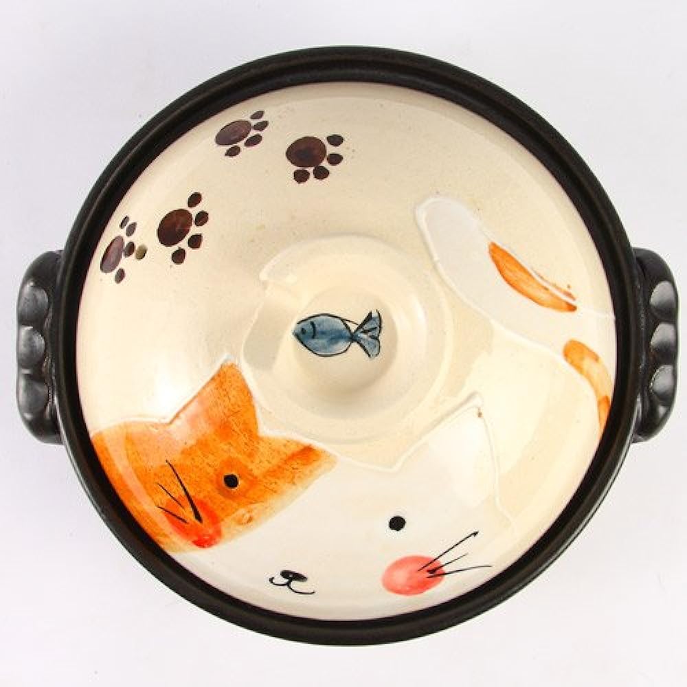 Maruyoshi Pottery Hand Painted Cat No. 8 Earthen Pot M0523
