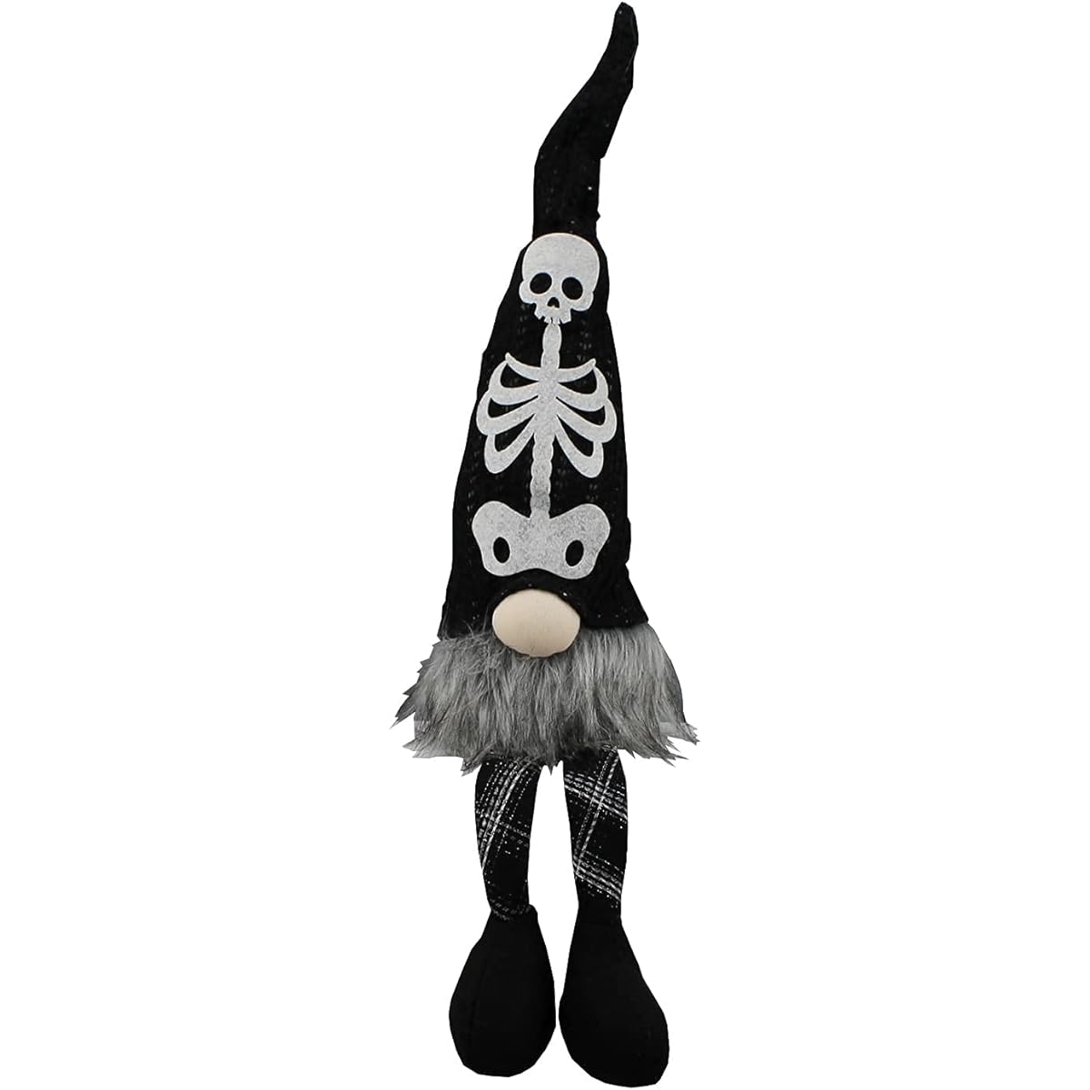 Admired By Nature ABN5D015-BLK Halloween Plush Tomte Gnome Swedish Scandinavian Style Decor Hanging Legs Shelf Sitter Nordic Gnome Home Decor Black