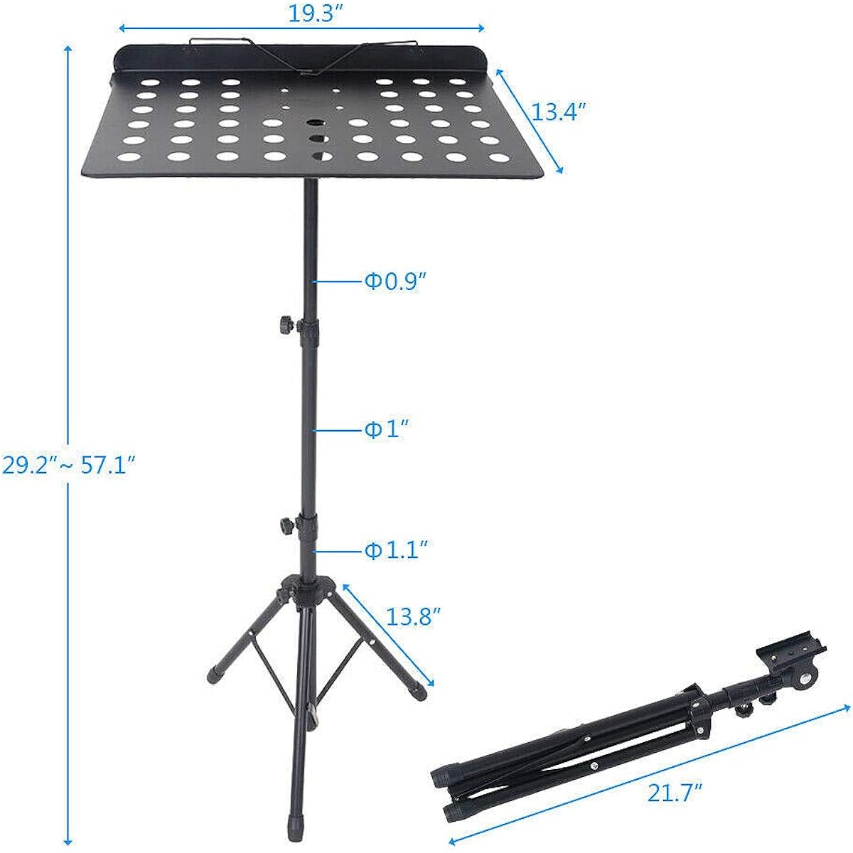 Nnxakjss 49X34Cm Music Stand Foldable Metal Music Tripod Stand Holder with Wide Thick Large Panel for All Instruments