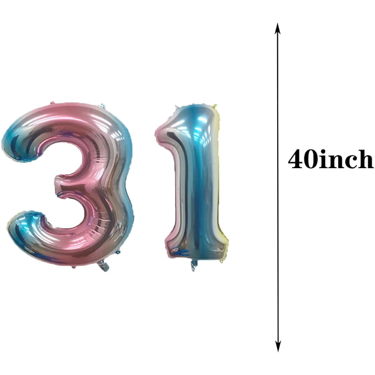 31st Birthday Balloons 31st Birthday Decorations Rainbow 31 Balloons Happy 31st Birthday Party Supplies Number 31 Foil Mylar Balloons Latex Balloons for Girls Boys Women Men