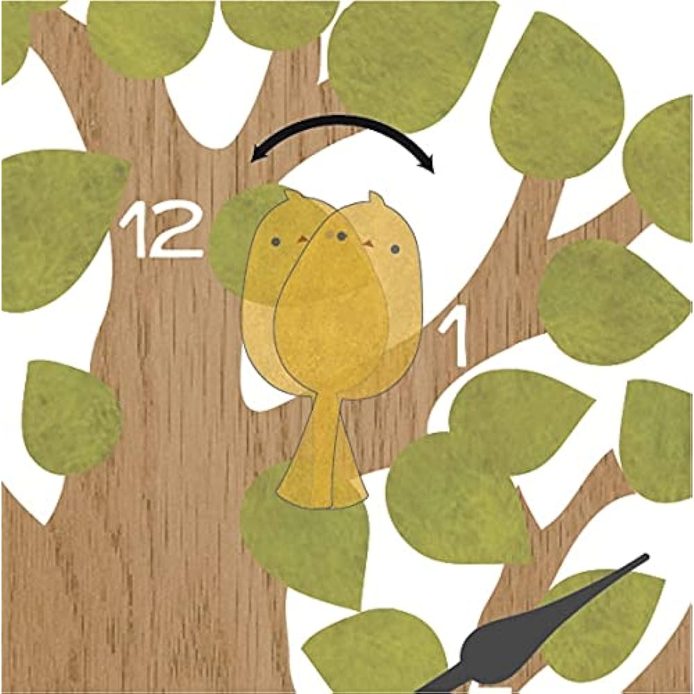 Interform Wall Clock Pendulum Clock Trull CL-9891GN Small Bird Wood Step Movement with Pendulum