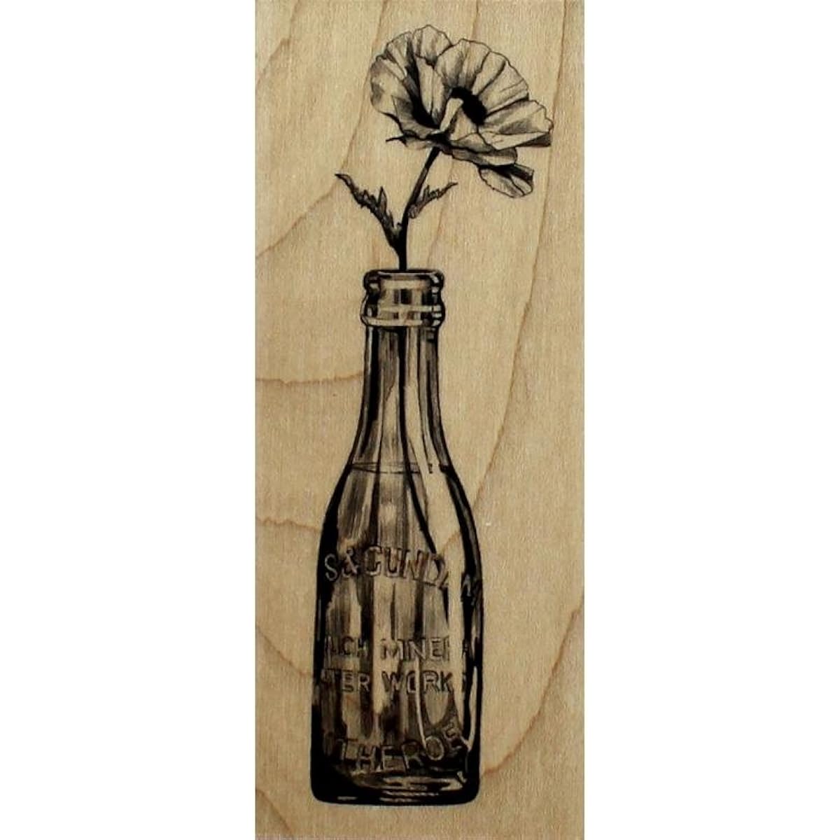Inkadinkado Mounted Rubber Stamp 4.5"X1.75"-Vintage Bottle Flower (Parallel Import)
