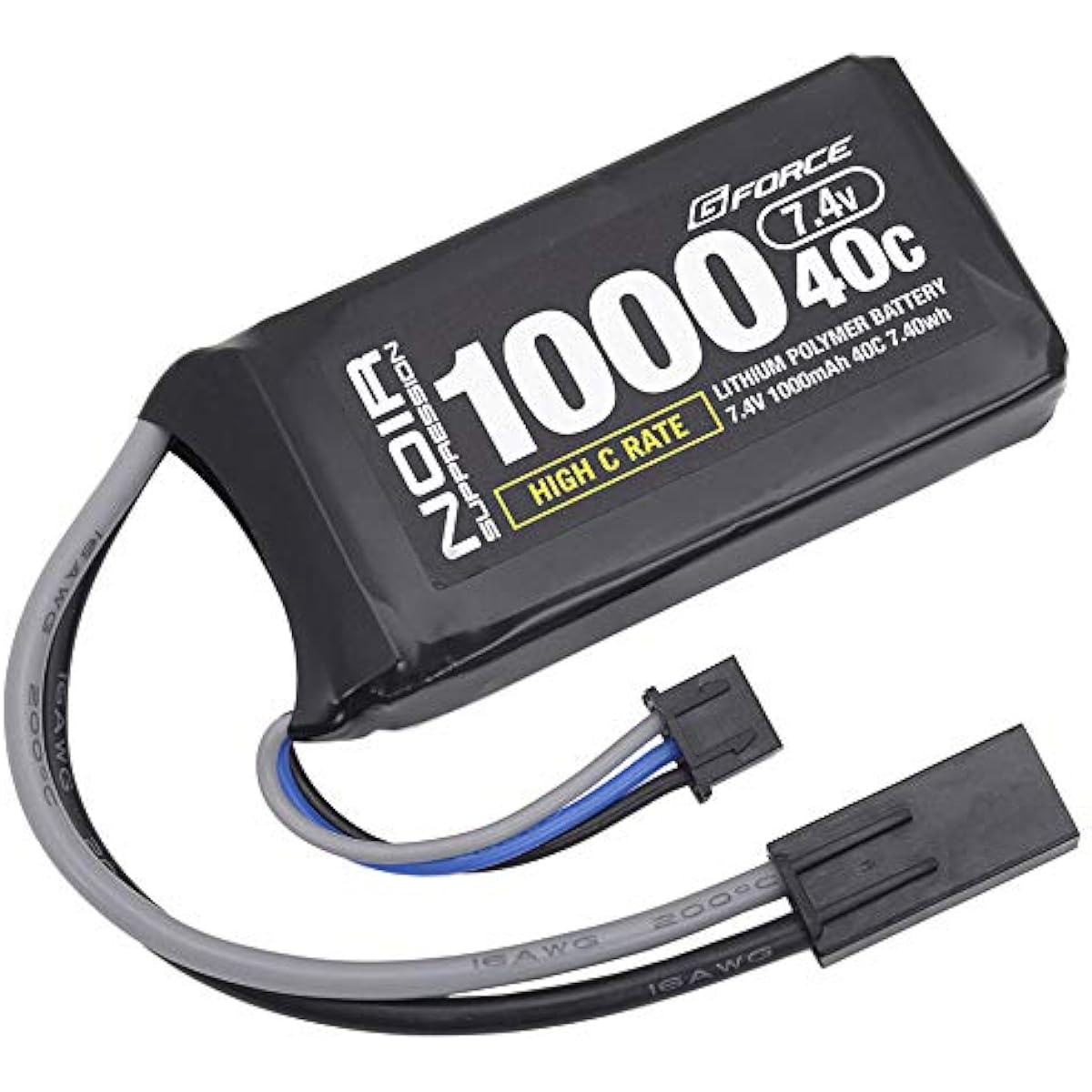 G-FORCE Noir Suppression LiPo 7.4V 1000mAh 40C PEQ in type GFG935