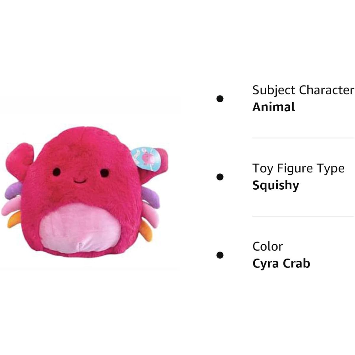 Squishmallows Official Kellytoy Fuzz-A-Mlows Squeegee Soft Plush Toy Animal (30.44cm, Cyra Crab)