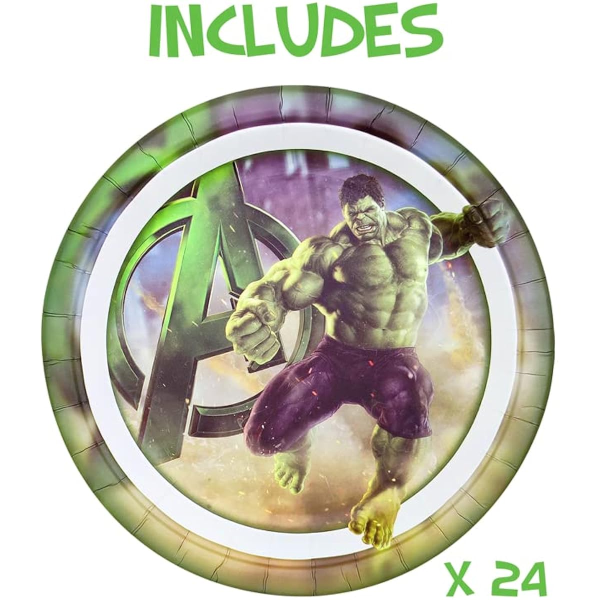 Hulk Party Plates for Hulk Party 24 7" Birthday Plates