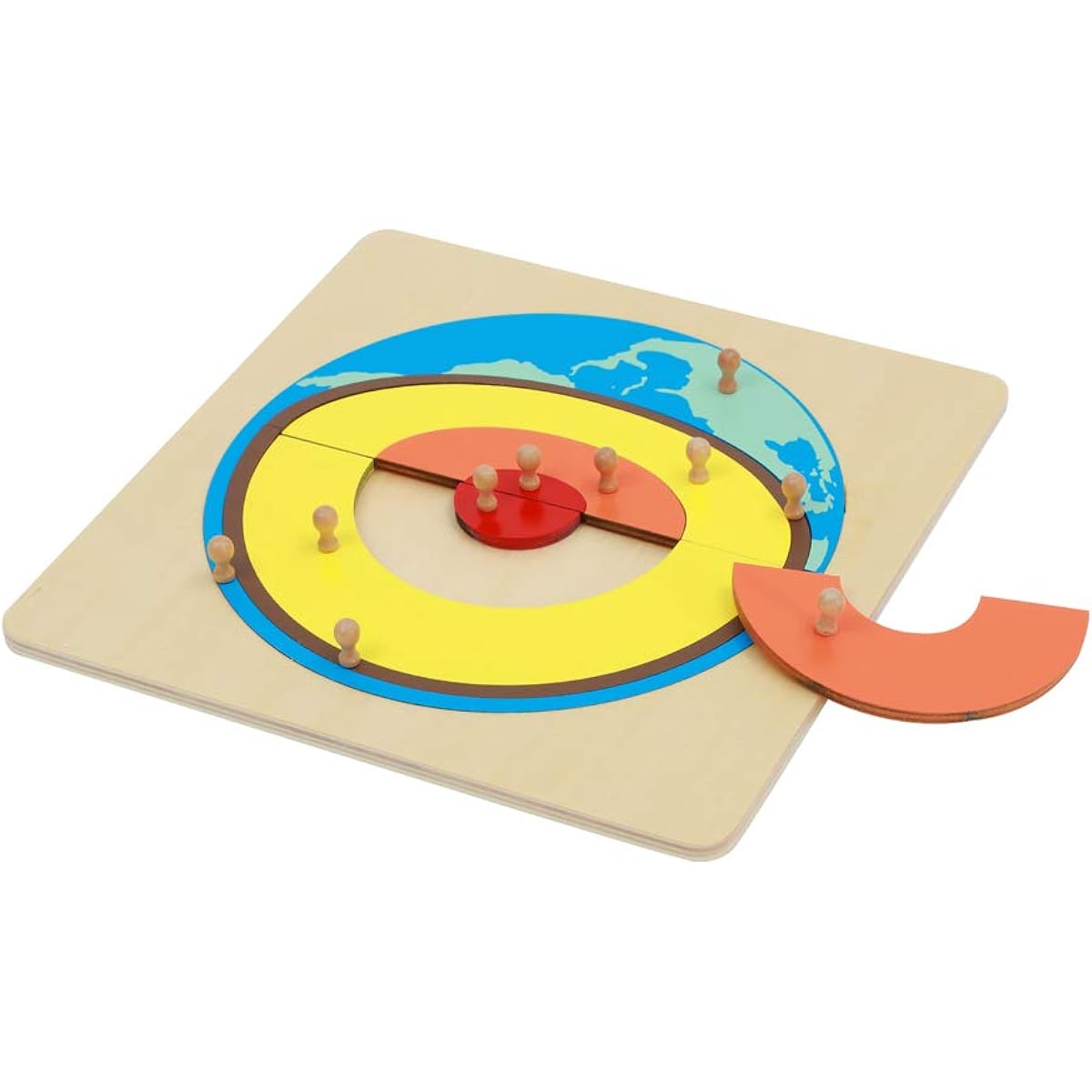Thoth Montessori Earth Interior Panel Puzzle Early Childhood Education Geography Aid Montessori Material Earth Core Puzzle