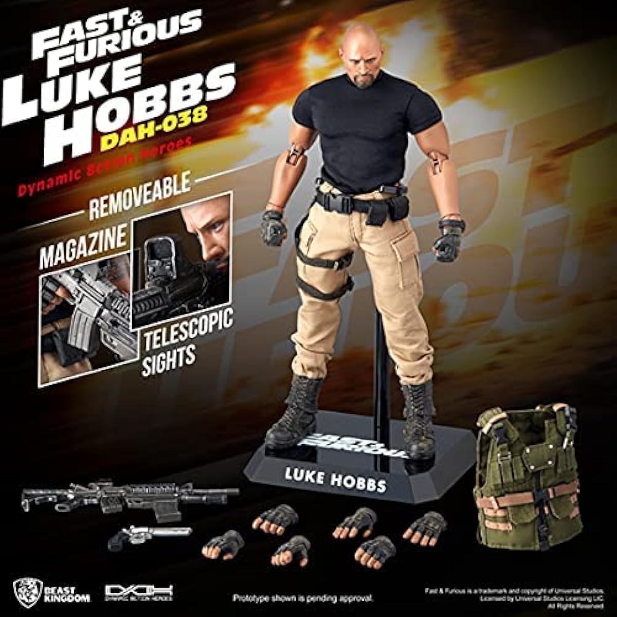 Beast Kingdom Dynamic Action Hero Fast & Furious Luke Hobbs Figure