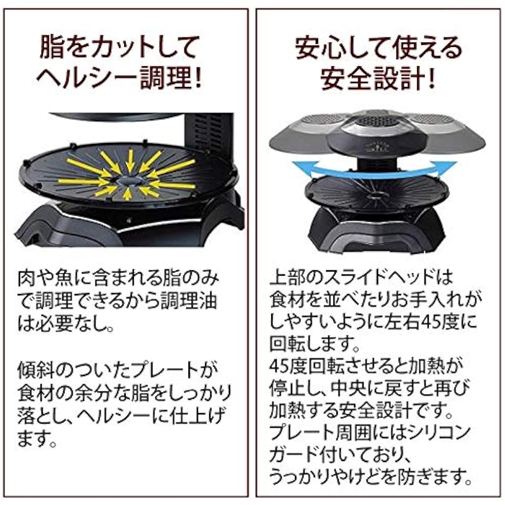 MK Seiko Smokeless Roaster "Healthy Grill" HG-100K Black
