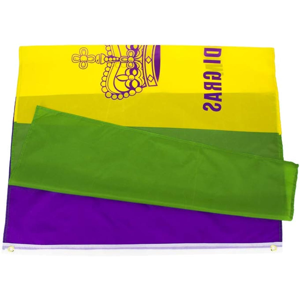 BBTDIN Mardi Gras Plain Flag Crown Mardi Gras House Garden Outdoor Flag JHMG05 (Green Yellow Purple)