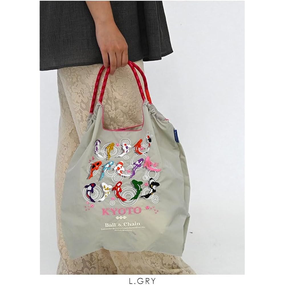 Ball & Chain Ball & Chain Genuine KOI Carp L Size Shopping Bag Eco Bag Tote Bag 301120 L.GRAY