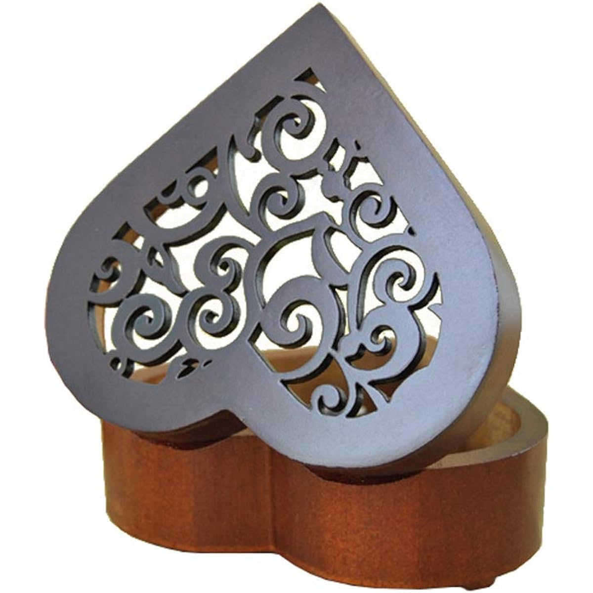 HOLLY TRIP Vintage Music Box Heart Shaped Wooden Mechanism Wind Up Music Box Christmas/Birthday/Valentine's Day Gift Melody Castle in the Sky